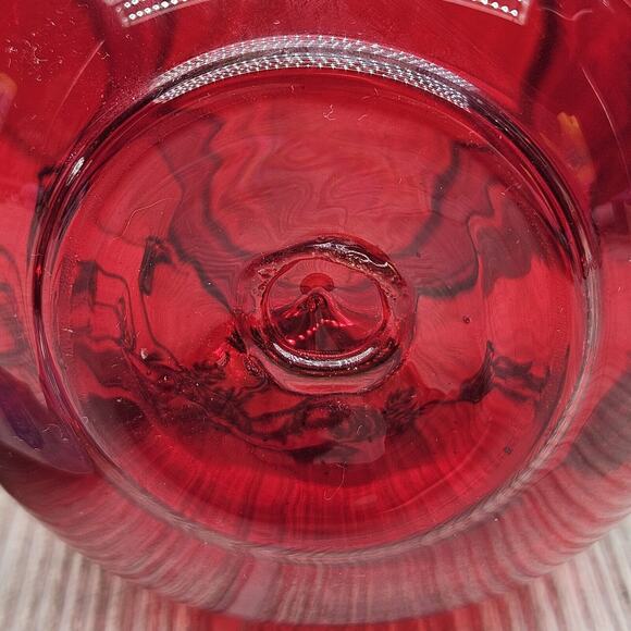 Silver City Glass Co Flanders Poppy Sterling On Red Crystal Pitcher & Vase - Picture 6 of 16